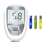 oiakus 3 In 1 Glucose Uric Acid Total Cholesterol Tester Multi-Function Tester Glucose Monitor Machine Easy-to-Operate Diabetes Testing Kit With Meter,25 Blood Sugar,10 Uric Acid,10 cholesterol