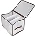 Juvale String Lights Storage Box - Christmas LED Lights Organizer Container, Translucent Bin with Brown Trim and Handle, Heavy Duty Zippered Closure, Winders Included, 12 x 9.5 x 10 Inches