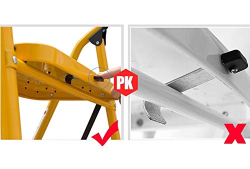 Tabouret escabeau pliable 2 marches compact et portable couleur jaune