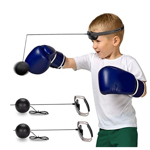 Hikeen Boxing Reflex Ball, MMA Boxing Equipment for Adults and Kids, Punching Speed and Hand Eye Coordination Training 2 Difficulty Levels