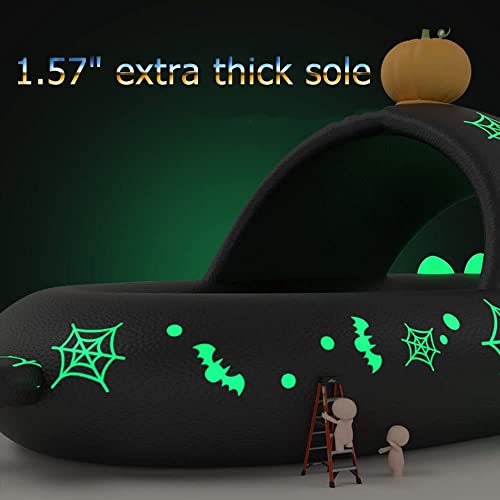 LELEBEAR Halloween Shark Slippers Halloween Shark Slides Christmas Spooky Shark Slides Glow in the Dark3