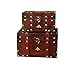Caja de almacenamiento hecha a mano vintage de 2 piezas - Caja de almacenamiento de madera vintage Organizador de joyas de estilo antiguo para armario Caja de baratijas Caja decorativa (301)