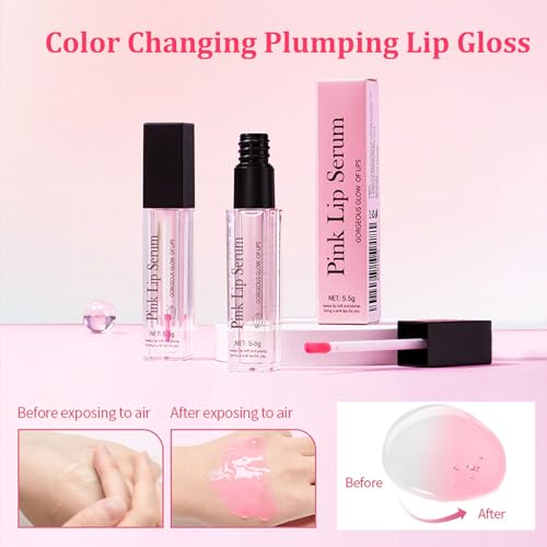 Lip Plumper - Natural Lip Plumper And Lip Care Serum, Pink Lip Gloss, Tinted Lip Balm, Moisturizing Repair Lip Gloss, Hydrating & Reduce Fine Lines, Nourishing Repair Lip Oil - Image 6