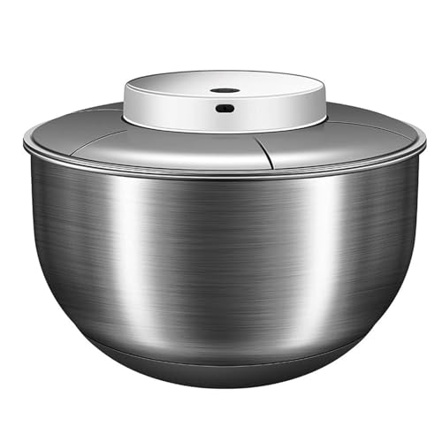 COYEUX Centrifuga per Insalata Elettrica, 4,8 Litri, Acciaio Inossidabile, Argento, Rotonda