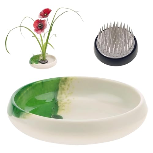 Kenzan floriste avec bol à fleurs plat pour composition végétale de table