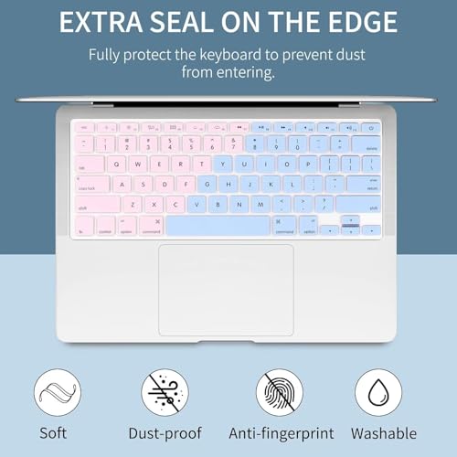 Image of Fancity Compatible with MacBook Pro 13 inch Case with Touch Bar 2020 2021 2022, M2 M1 Chip A2338 /A2289 /A2251 /A2159 /A1989 /A1706 Hard Shell Pro 13 Case (2016-2022) & Keyboard Cover, Sparkle Pink Blue