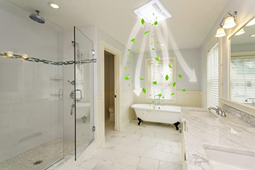 Image of Akicon Bathroom Fan with Light Ultra Quiet 90CFM 1.5Sone Ventilation Fan Exhaust Fan with LED Light（11W E26 Base LED Bulb Included）