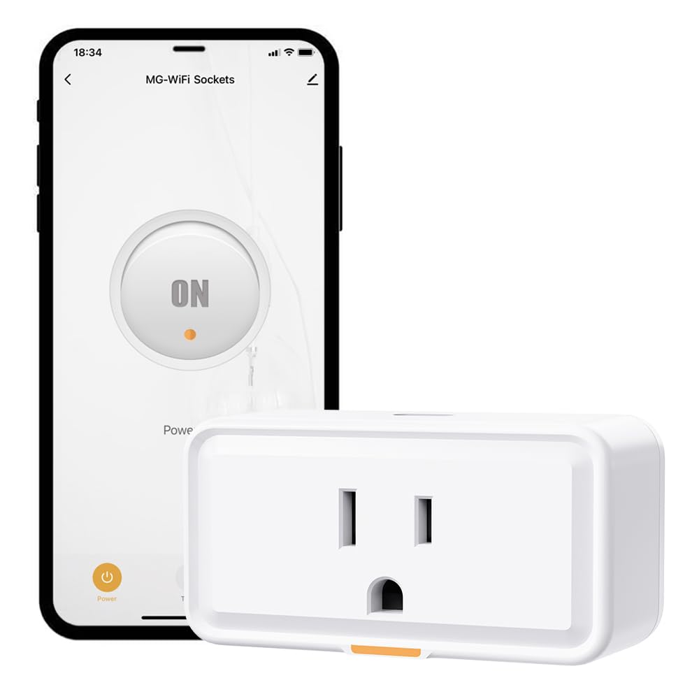 Smart Plug 15A WiFi Outlet Tuya Timer with Energy Monitoring Remote Control Alexa Google Home Compatible No Hub