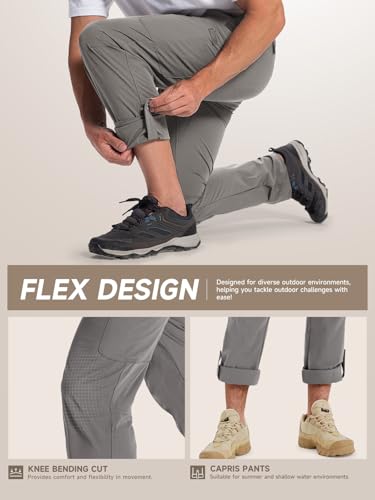 Moosehill Men's Hiking Cargo Pants Lightweight Waterproof Quick Dry Stretchy for Tactical Travel Fishing 7 Pockets4