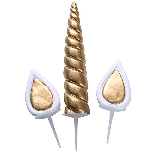 Yashell Topper, Reusable Gold Horn,Ears And Eyelashes Cake Value Set For Unicorn Party Decoration For Baby Shower，Weddin #TOP1