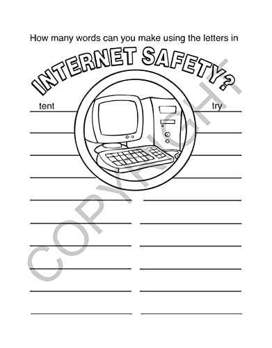Zoco - Internet And Web Safety - Kids Educational Coloring Books (25 Bulk Pack, Without Crayons) - Stay Safe Online - Police Handout - Games, Puzzles, Activities For Kids #TOP3