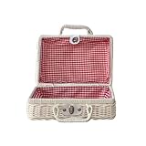 ピクニック収納 バスケット 手持ち ランチバスケット 収納 蓋付きまね藤 編み箱 お花見 行楽 かごバッグ 収納 通気 遠足 旅行 結婚式 写真 撮影 道具 贈り物包装 整理収納 おしゃれ (H-裏地あり,40X30X19CM)