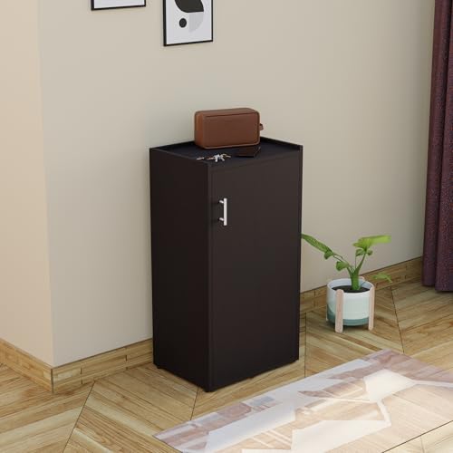 Image of FURNIFLIX Footsy Engineered Wood Vertical Shoe Rack - Royal Black Finish