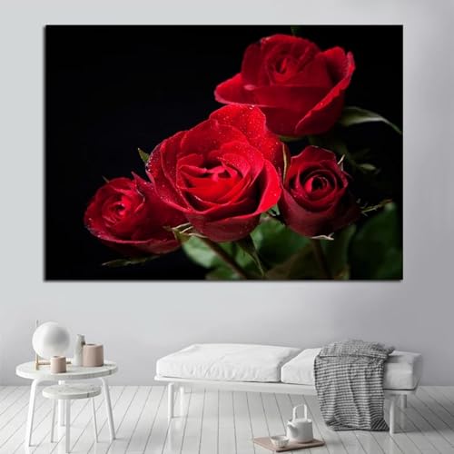 Impressions sur toile murales de roses art mural d'exception 70x100 cm