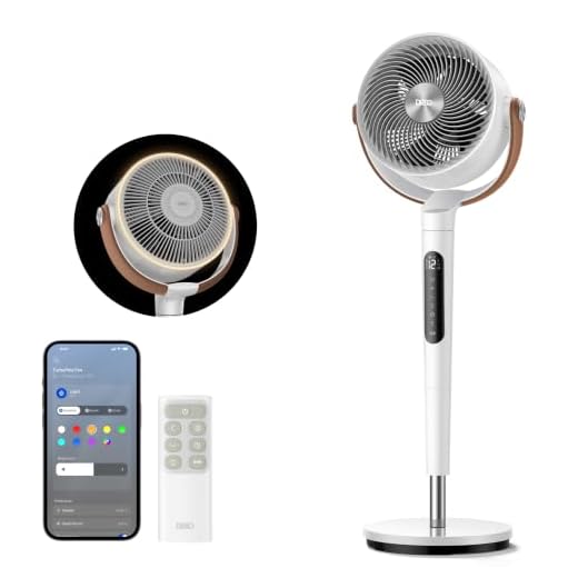 Dreo 25dB leiser Smart Standventilator, 30M Windentfernung 1650m³/h Luftvolume Turbo-Luftzirkulator 110CM Höhe 6 Modi 8-Geschwindigkeit 120°+105° Omni-direktional oszillierend Ventilator, PolyFan 513S