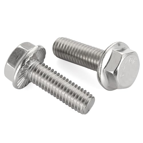 Image of 3 /8-16 x 1 Flange Hex Head Bolts, Stainless Steel 304, Fully Threaded, 25 PCS
