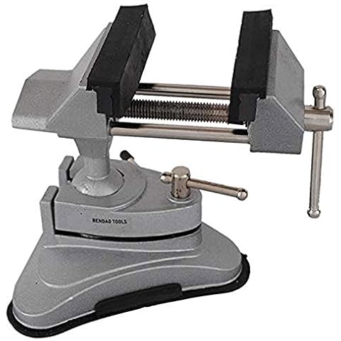 Lheng Mini Vise/Portable Multi-Angle Pivoting Vacuum Base Vise with 360°Swiveling Head and Powerful Suction Cover