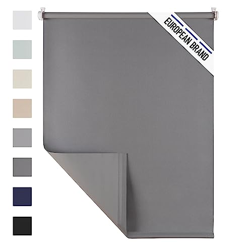 Blumtal - Store Occultant sans Percage 90 x 155cm (x1) - Store Enrouleur Occultant sans Percage - Montage Rapide Et Facile avec Support Klemmfix - Gris