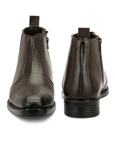 Image of HERMIZ Men's Chelsea Boots | Handcrafted | High Ankle Boot| Comfortable Formal Office Casual Wear Shoes