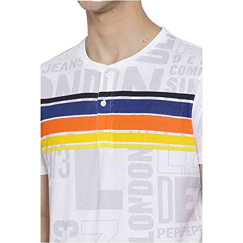 Image of Pepe Cotton Slim Fit Printed Mens T-Shirt