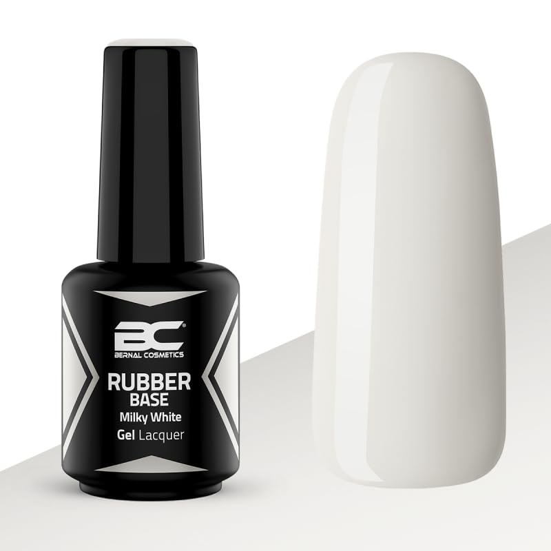 Rubber Base Milky White 15ml | Blanco Lechoso | Esmaltes Semipermanentes | Autonivelante y duradero | Fortalecer uñas | Bernal Cosmetics