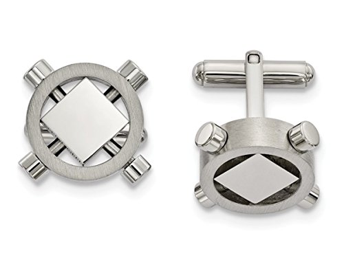 Stainless Steel Vault Entry Cuff Links 20.78MMX 17.36MM