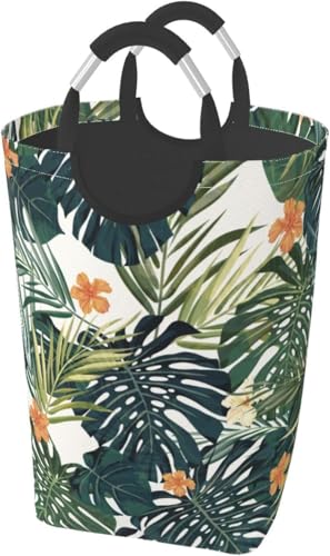 ランドリーバスケット大容量 洗濯かご 防水 色とりどりのヤシの木 収納かご 洗濯物入れ 収納ボックス 折り畳み 大容量 雑貨 おもちゃ収納バッグ 寝室、洗濯室、 バスルームのための脱衣かご 耐久性 持ち手付き ランドリーかご