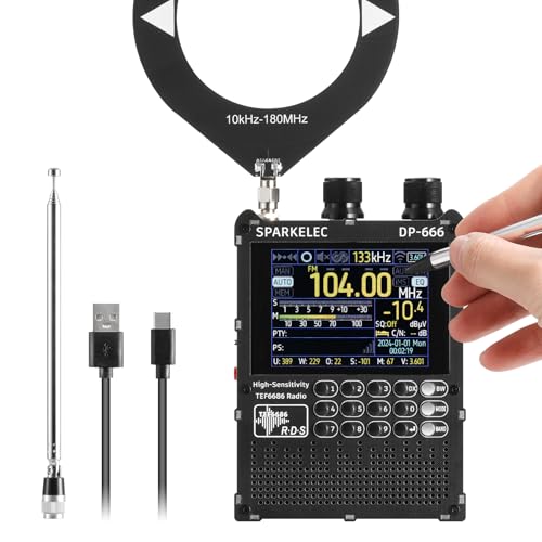 Raddy DP-666 Rádio DSP de banda completa com chip TEF6686, AM/FM