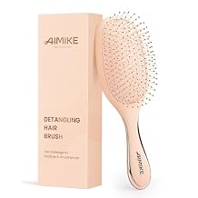 AIMIKE Detangling Brush, Detangler Paddle Brush w/Soft Bristles, Pain-Free Detangle Hairbrush Loosens Stubborn Tangles, Extra Gentle on Sensitive and Fine Hair, for Women & Kids Wet Dry Hair