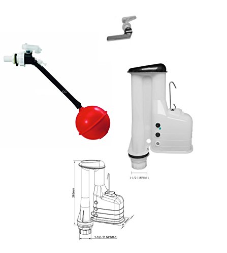 Housler Full set of Toilet Syphon and Flush Adjustable Cistern Siphon fill valve,Ball Metal handle (side entry fill valve)