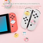 DLseego Dog & Rabbit 6PCS Thumb Grips Caps Compatible with Switch Lite & Switch & Switch OLED Cartoon Soft Silicone Joy Con Cover Lovely 3D Analog Joystick Button Caps - Cute Mixed Pack