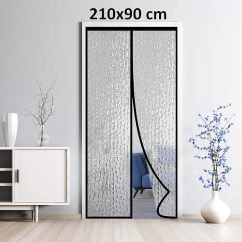 Image of TurtleGrip Magnetic AC Curtain for Door | SilvaGrain Thermal Wood Texture | Insulated Magnetic Door Screen for AC Rooms | Insect & Dust Protection | Energy Saving | Easy Self Installation| 210x90 cm