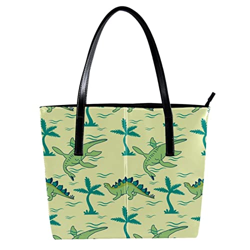 Sac à main dinosaure en cuir PU multicolore et palmier unique