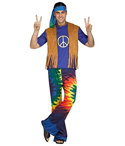 Déguisement hippie adulte veste peace and love panoplie années 60 70 groovy