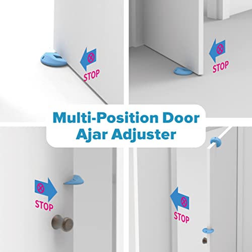 Image of Neobay Upgraded Silicone Door Pinch Guard and Door Stoppers 2 Functions in 1 with 2 Free Hooks, Heavy Duty Finger Pinch Guard Prevents Finger Pinch Injuries, Slamming Doors. 2 Packs, Blue
