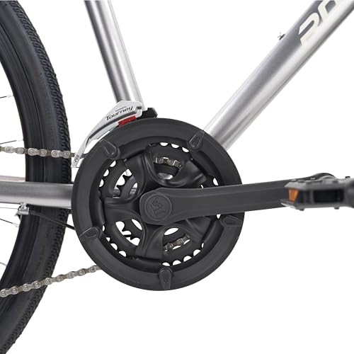 Image of ROADGIANT BRO-Code 700C Hybrid Bicycle | Dual Disc Brake | 21 Speed Shimano | Aluminum Frame | Light Weight | Unisex | for All-Terrain Riding | Grey