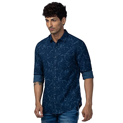 Image of Spykar Men's Slim Fit N /A Full Sleeve Checked Casual Shirts