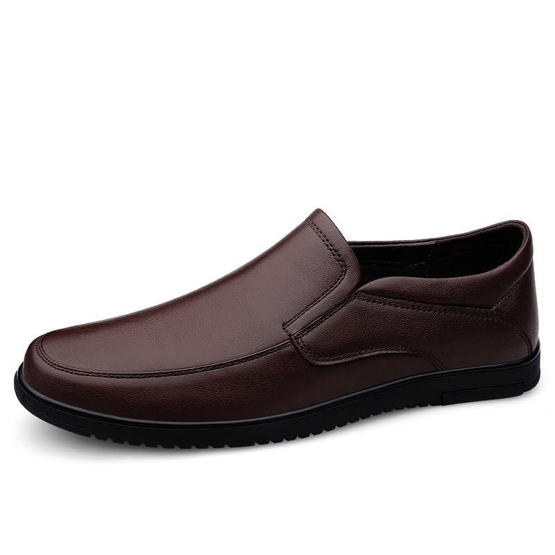 Mens Loafers Solid Color Vegan Leather Slip Resistant Loafer Shoes Flat Heel Comfortable Flexible Wedding Outdoor Slip On2