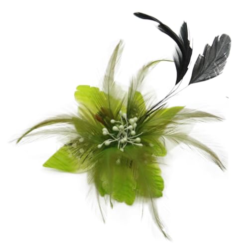 Image of Multi-function Feather Flower Brooch Pins & Hair Clips for Women Girls Corsage Brooch Party Ceremony Accessories Dance Banquet Pins Headdress