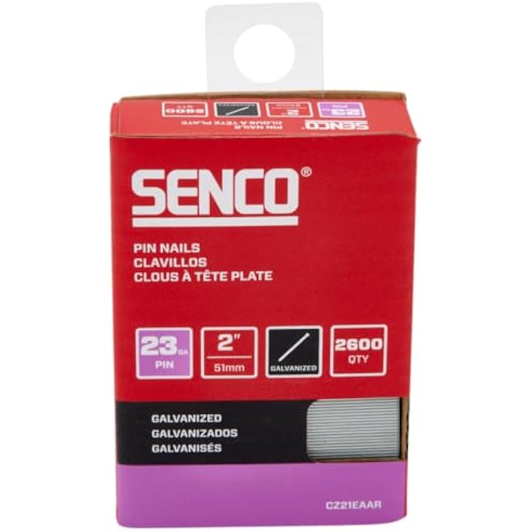 SENCO CZ21EAAR 2 23 Gauge Pin Nails, Galvanized Finish 2,600 Count Pack
