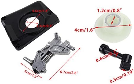 Dimensions of oil pump and cover kit components