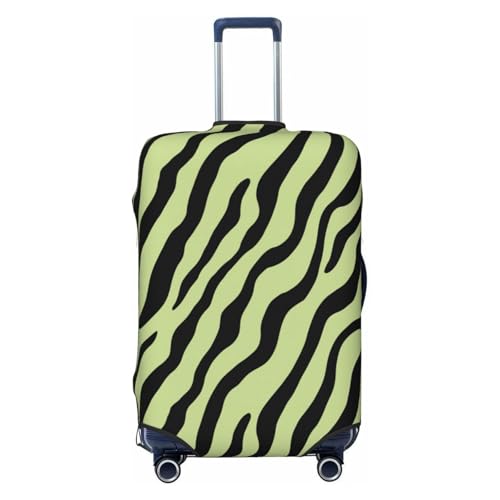 Minimalist Zebra Stripes Pastel Honeydew Elastic Travel Luggage Covers Dustproof Scratch-Resistant Suitcase Protector Fit 22-24 Inch