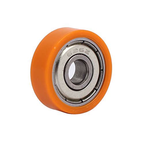 Aexit 6mmx22mmx7mm POM Material handling Roller Ball Bearing Pulley Sliding Converyor Wheel Orange Model:17as467qo428