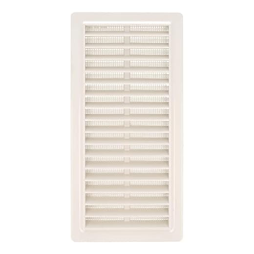 Amig - Rejilla Rectangular de Plástico con Mosquitera - Rejillas de ventilación para salida de aire - Ideal para techo de cocina y baño - Medidas: 250 X 120 MM - Color: Blanco