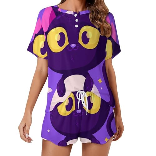 Pyjama chat et crâne : vêtement de nuit femme idéal pour vos soirées d'été