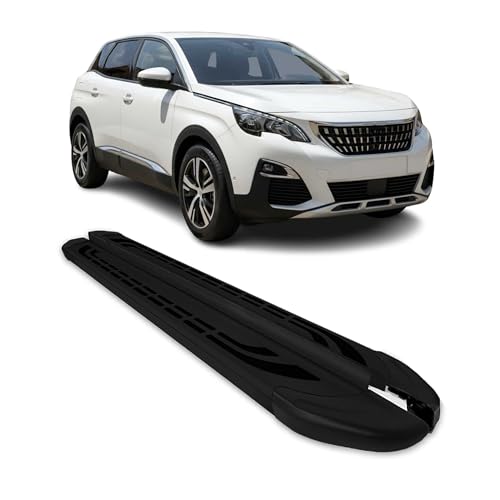 OMAC Marchepieds Latéraux pédale pour Peugeot 3008 2016-2025 Aluminium Noir 2Pcs