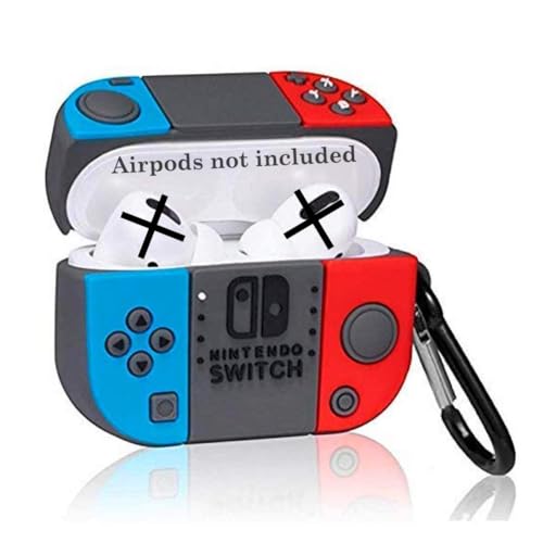 Image of CellFAther 3D Cartoon Game Console Case Cover with Keychain Compatible for Airpods pro (2019), Airpods Pro Gen 2 (2022) with Carabiner- Gaming Design