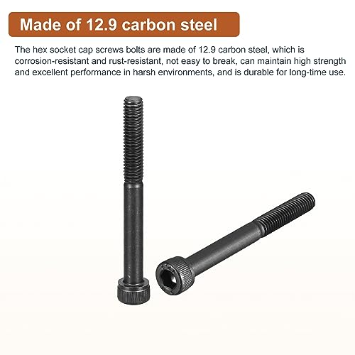DTGN M6x60mm Socket Head Cap Screws Bolts, 20Pcs 12.9 Grade Alloy Steel, Metric Machine Hex Socket Screw, Hex Drive - Image 3
