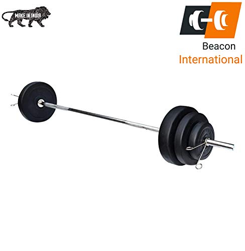 Image of PVC 20 kg Home Gym Exercise Set with 8 in 1 Bench, 4 Rods Gym Accessories (Black, Silver)
