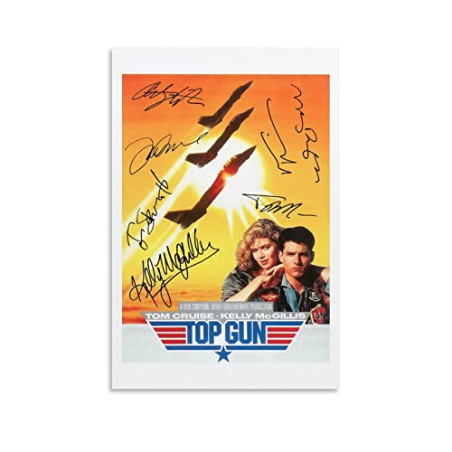 Top-Gun-Signed-A4-Autograph-Print-Tom - Póster decorativo en lienzo y arte de pared Cover